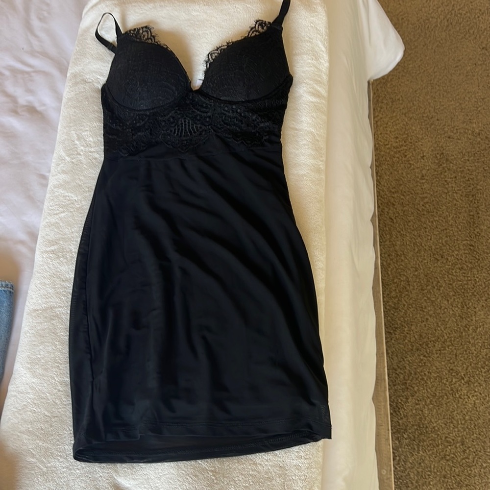 Black lace mini Windsor Dress